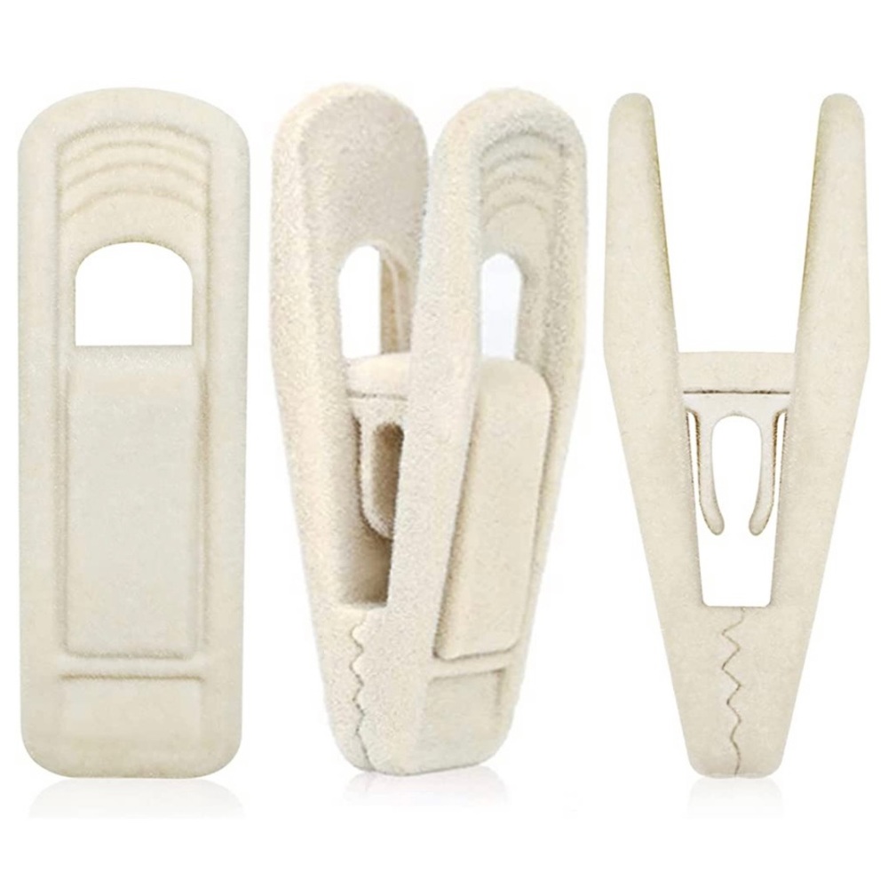 Velvet Hanger Clips for Velvet Hangers 40 PCS Beige Non-Slip